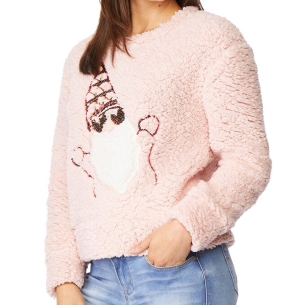 Wallflower Christmas holiday sherpa pullover sweater size S
